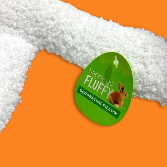 Bunny-Shaped Decorative Pillow With Soft Textured Finish & Yellow Ribbon Accent - Picture 7 of 10